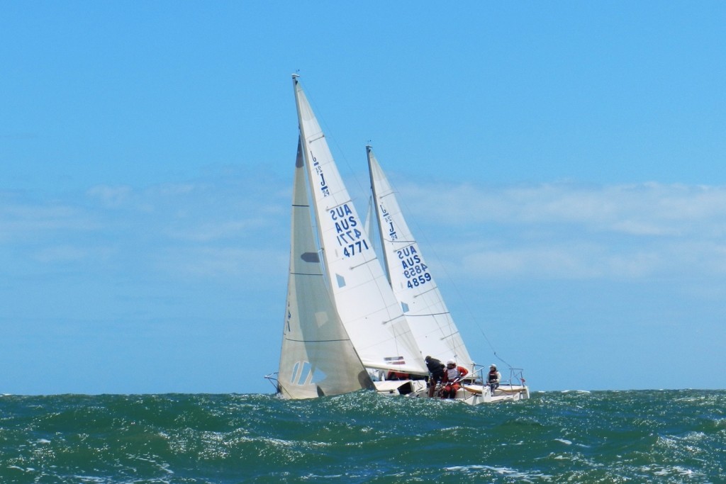 J24 Nationals Jan 9,2013  Upwind on Port Philip © Chris Furey
